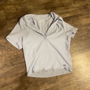 Hollister Baby Blue v-neck Polo Baby Tee